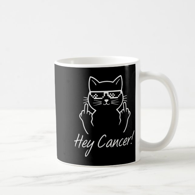 Hey Cancer Fu For Cancer Funny Cat Breast Cancer A Kaffeetasse (Rechts)