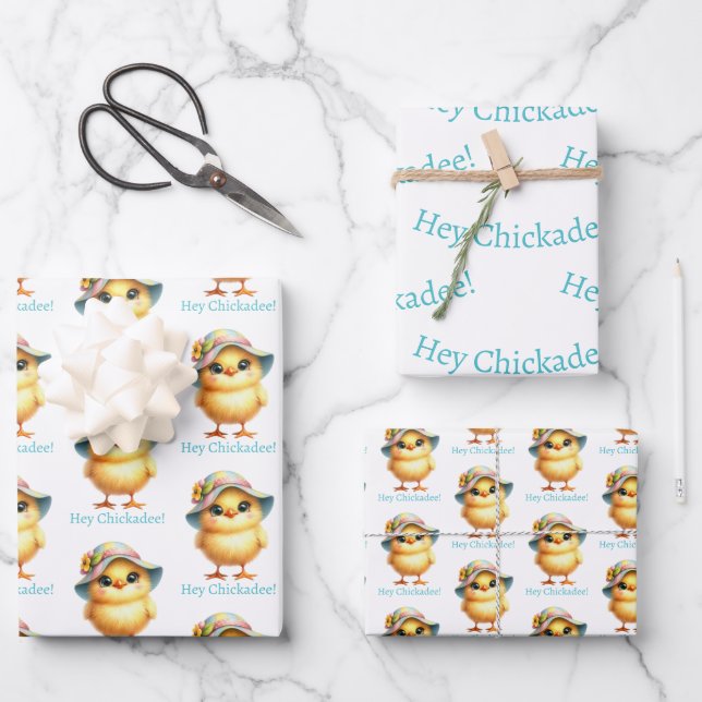 Hey Chickadee! - Osterküken Geschenkpapier Set (Vorderseite)
