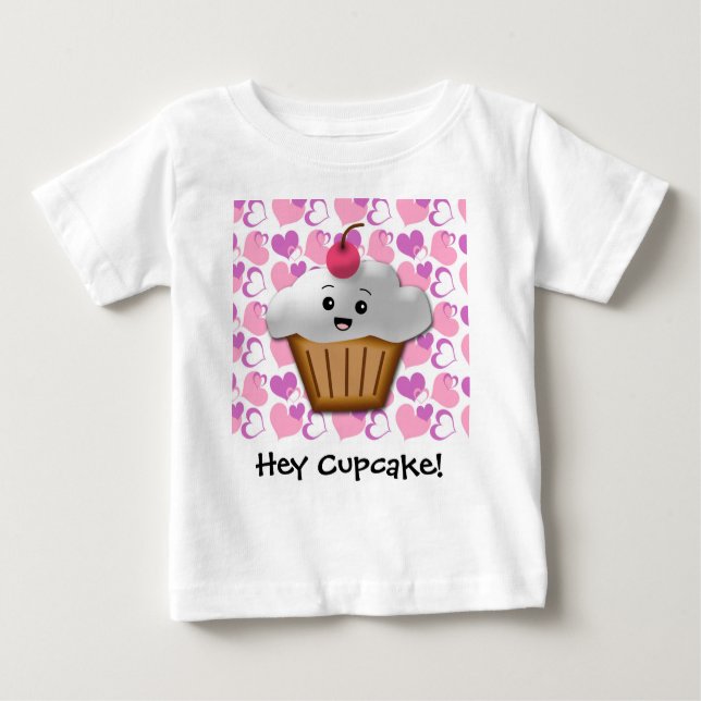 Hey Cupcake Niedlich Kawaii Baby Baby T-shirt (Vorderseite)