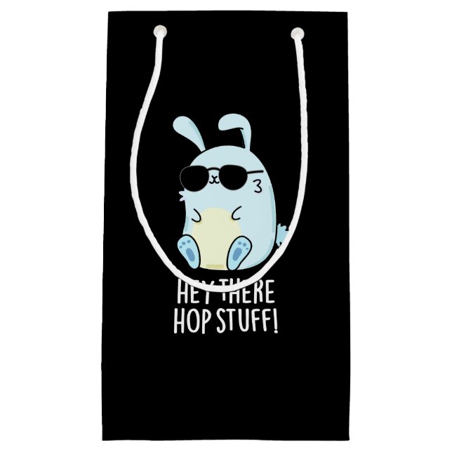 Hey da Hop Stuff Funny Hot Rabbit Pub Dark BG Kleine Geschenktüte (Vorderseite)