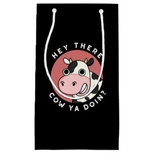 Hey, da ist Kuh bist du Funny Animal Pub Dark BG Kleine Geschenktüte