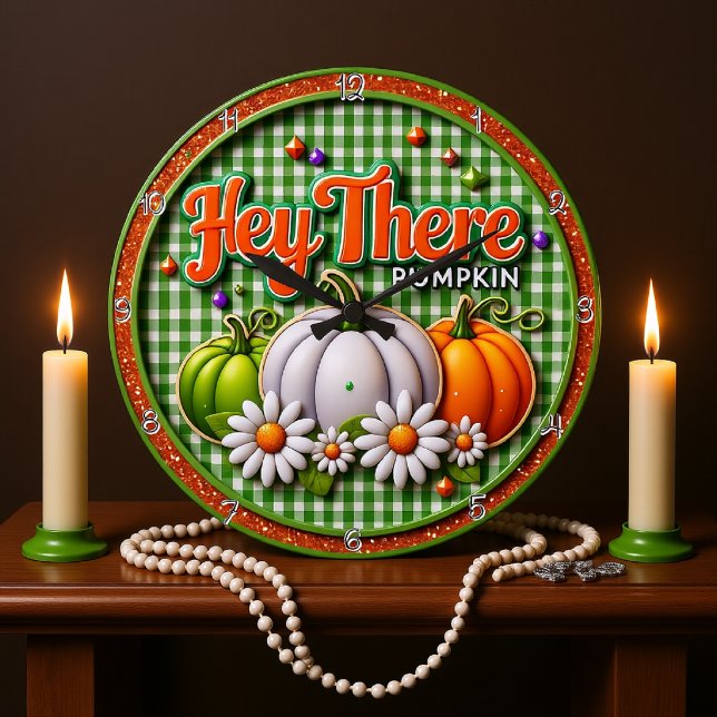 Hey Da Pumpkin Große Wanduhr (Von Creator hochgeladen)