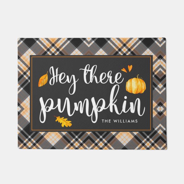 Hey Da Pumpkin | Personalisiert Fall Doormat Fußmatte (Vorderseite)