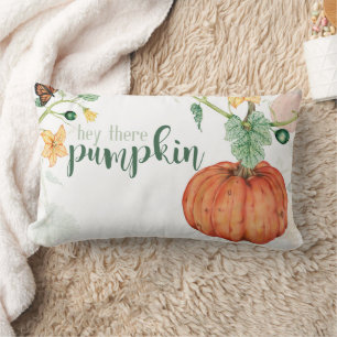 Hey da Pumpkin Watercolor Familienname Fall Lendenkissen