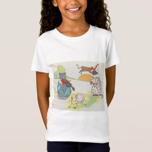Hey Diddle Diddle die Katze und den Fiddle Rhyme T-Shirt (Vorderseite)