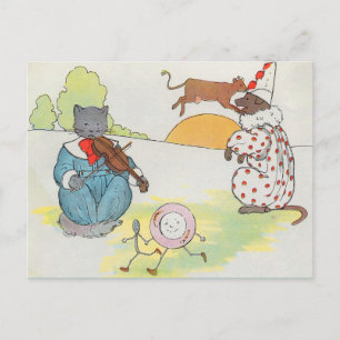 Hey, diddle, diddle!  Die Katze und die Fiedel Postkarte