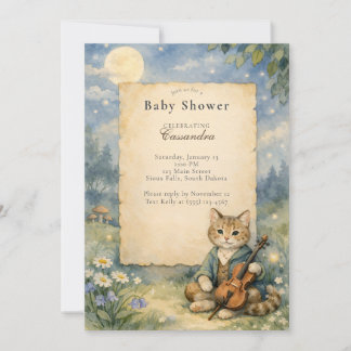Hey Diddle Diddle Katze & Geige Baby Shower Einladung
