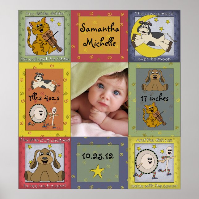 Hey Diddle Diddle, Kinderbettzimmer-Poster Poster (Vorne)