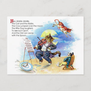 Hey Diddle Diddle Kinderreim Postkarte