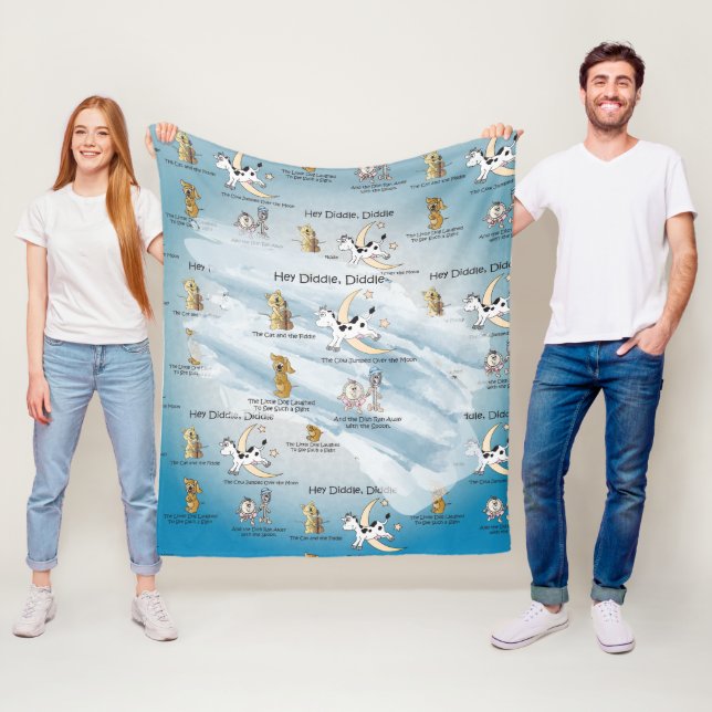 Hey Diddle, Diddle Kinderzimmer Rhyme Fleecedecke (Beispiel)