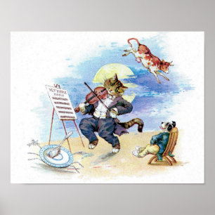 Hey, Diddle Diddle Kinderzimmer Rhyme Poster