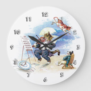 Hey, Diddle Diddle Nursery Rhyme Große Wanduhr