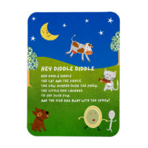 Hey Diddle Diddle Nursery Rhyme Magnet