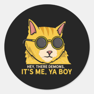 Hey, dort Dämonen sein Ya Junge - Spooky Ghost Hun Runder Aufkleber