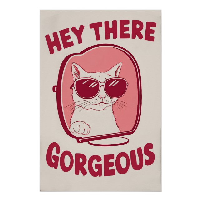 Hey, dort herrlich - Fun Cat mit Sonnenbrille Post Poster (Vorderseite)