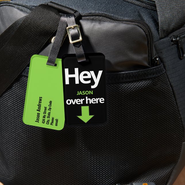 "Hey drüben" Bright Funny Gepäckanhänger (Von Creator hochgeladen)