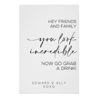 Hey Freunde und Familie, du siehst unglaublich aus Poster