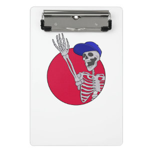 Hey Friends Cool und Funny Skeleton Mini Klemmbrett