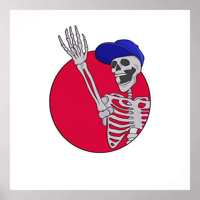 Hey Friends Cool und Funny Skeleton Poster (Vorne)