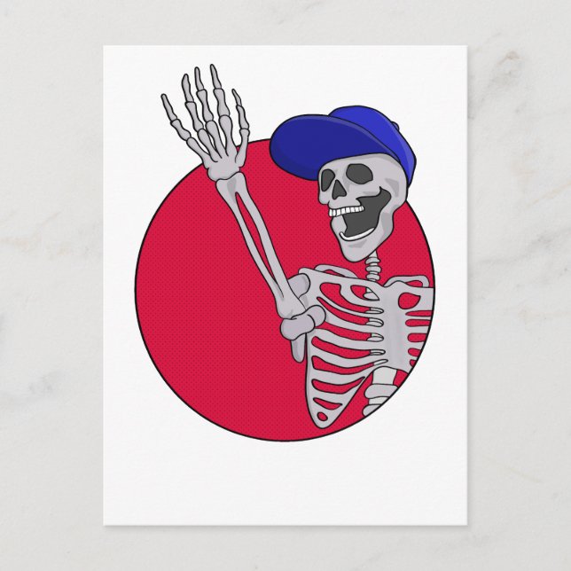 Hey Friends Cool und Funny Skeleton Postkarte (Vorderseite)