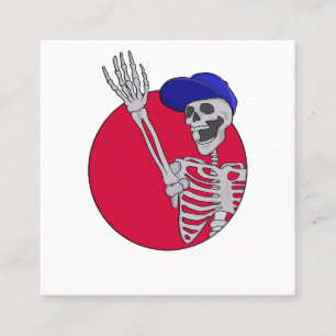 Hey Friends Cool und Funny Skeleton Quadratische Visitenkarte