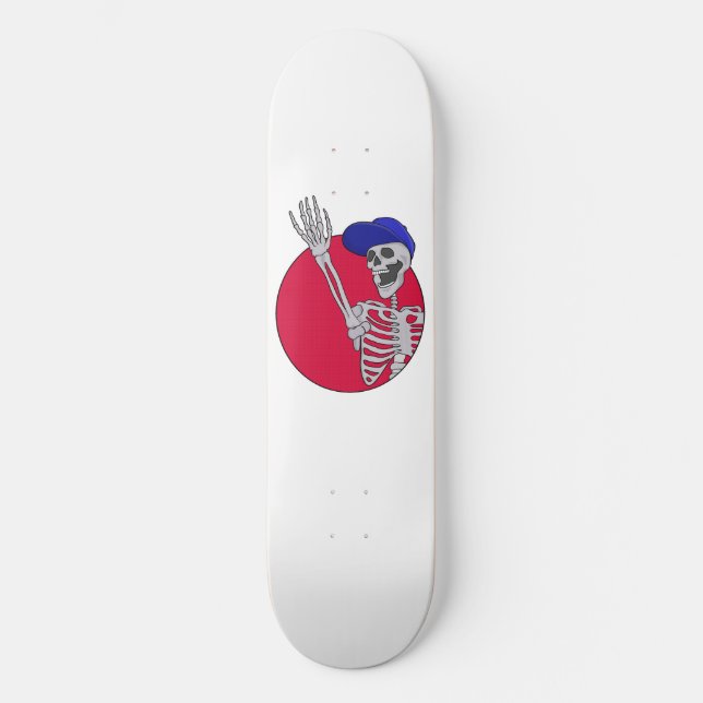 Hey Friends Cool und Funny Skeleton Skateboard (Vorderseite)