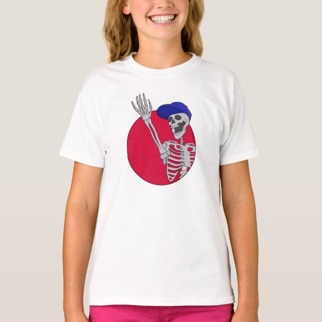 Hey Friends Cool und Funny Skeleton T-Shirt (Vorderseite)