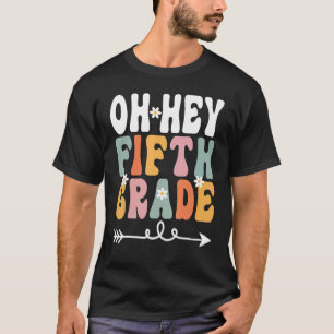 Hey Fünfte Klasse Retro Groovy Lehrer Student 5t T-Shirt