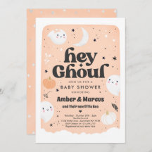 Hey Ghoul Peach Girl Ghost Baby Shower