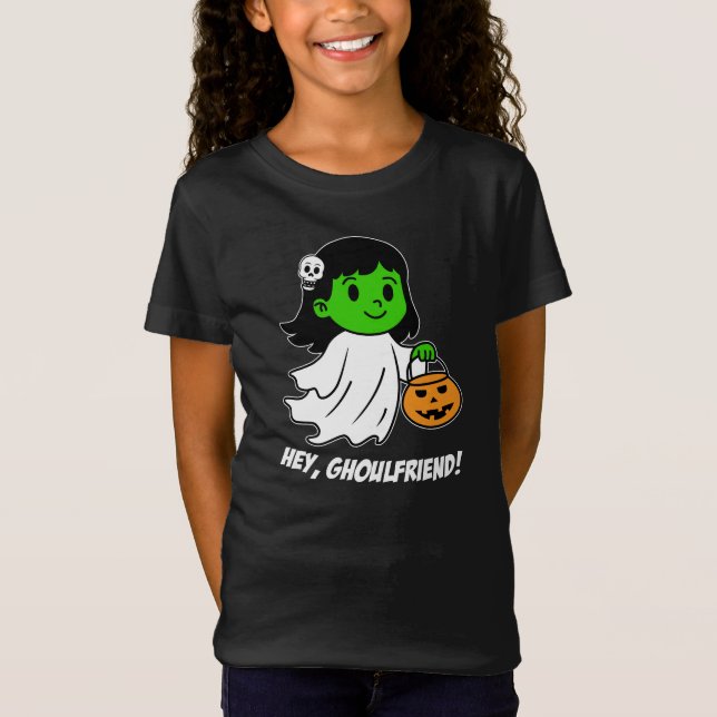 Hey Ghoulfriend Halloween Girl Niedlich T-Shirt (Vorderseite)