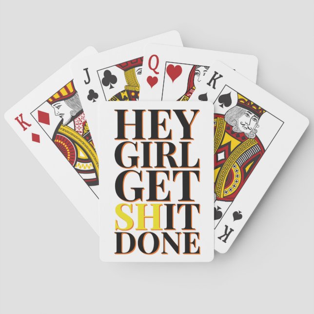 Hey Girl bekommt SH It Done - Inspirational Spielkarten (Rückseite)