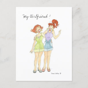 Hey Girlfriend Postcard Postkarte