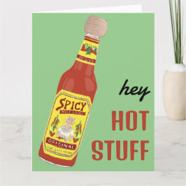 HEY HOT STUFF scharfe Hot Sauce Niedliche Katze Va Karte