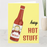 HEY HOT STUFF Spicy Hot Sauce Cat Maracas Liebe