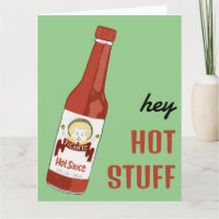 HEY HOT STUFF Spicy Hot Sauce Cat Maracas Liebe