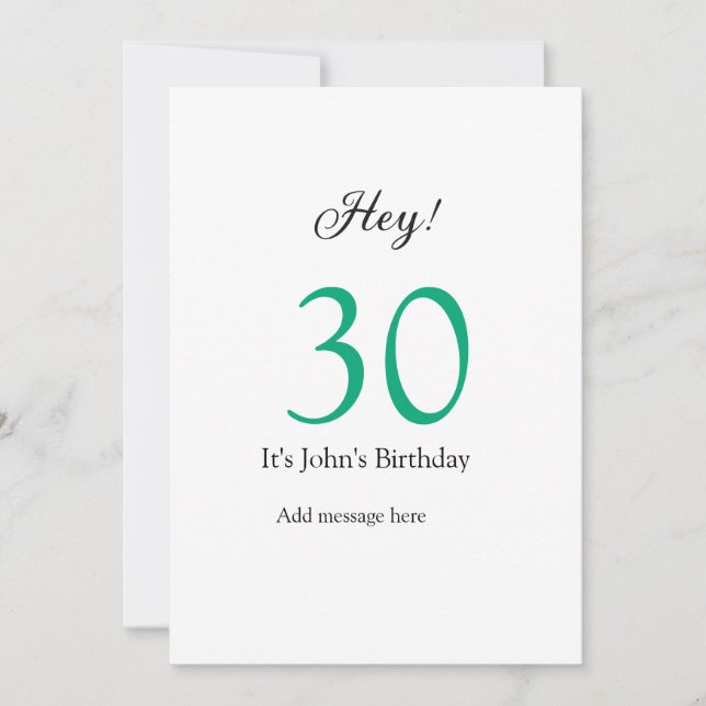 Hey it's 30th birthday green black bold letter nam (Vorderseite)