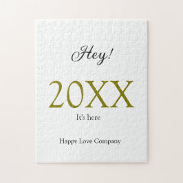 Hey it's new year add year gold black simple. Mini Puzzle