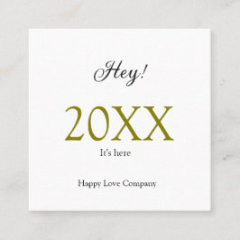 Hey it's new year add year gold black simple. Mini Quadratische Visitenkarte
