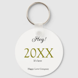 Hey it's new year add year gold black simple. Mini Schlüsselanhänger