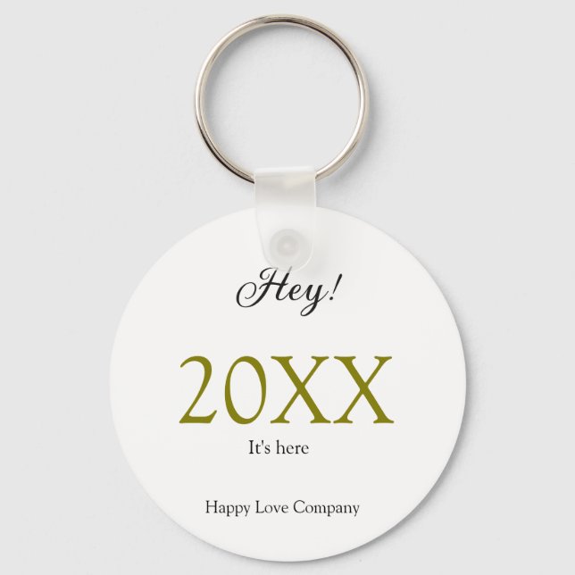 Hey it's new year add year gold black simple. Mini Schlüsselanhänger (Vorderseite)