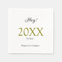 Hey it's new year add year gold black simple. Mini Serviette