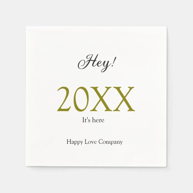 Hey it's new year add year gold black simple. Mini Serviette (Vorderseite)