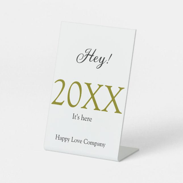 Hey it's new year add year gold black simple. Mini Sockelschild (Vorderseite)