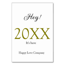 Hey it's new year add year gold black simple. Mini Tischnummer