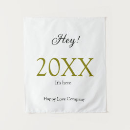 Hey it's new year add year gold black simple. Mini Wandteppich