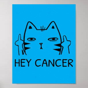 Hey Krebs F Lustige Katze Mittelfinger Poster