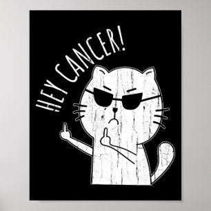 Hey Krebs F U Lustige Katze Mittelfinger Krebs Poster