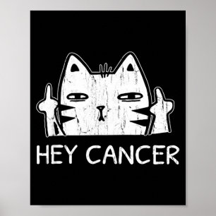 Hey Krebs F U Lustige Katze Mittelfinger Krebs Poster