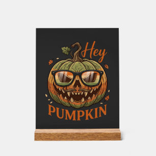 Hey Kürbis Halloween Kürbislaterne Brille Schnurrb Acrylschild