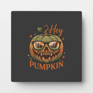 Hey Kürbis Halloween Kürbislaterne Brille Schnurrb Fotoplatte